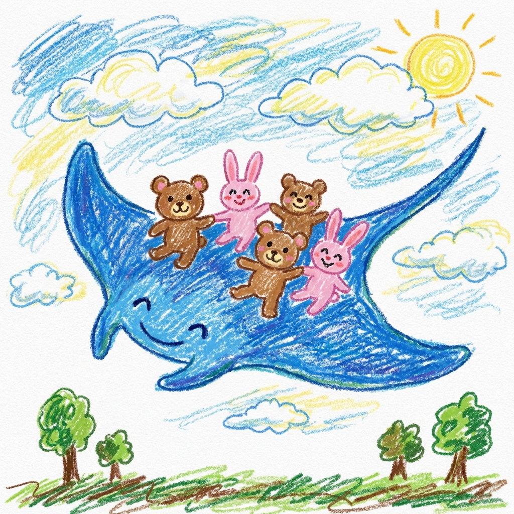 Mofumofu Land Overview (Crayon Style)